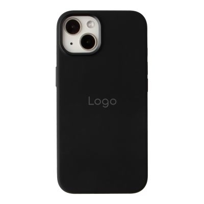 Чехол Silicone Case Metal Buttons (AA) для iPhone 14 (Black)