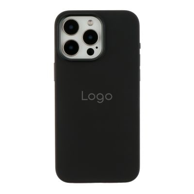 Чехол Silicone Case Metal Buttons (AA) для iPhone 15 Pro Max (Black)