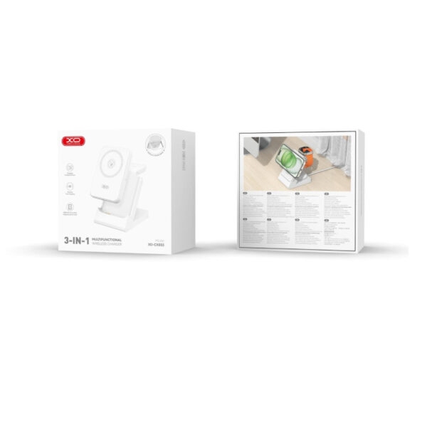 XO CX033 Wireless Charging Power bank + Apple Watch Charger + Headphone Wireless Charger 3in1 white