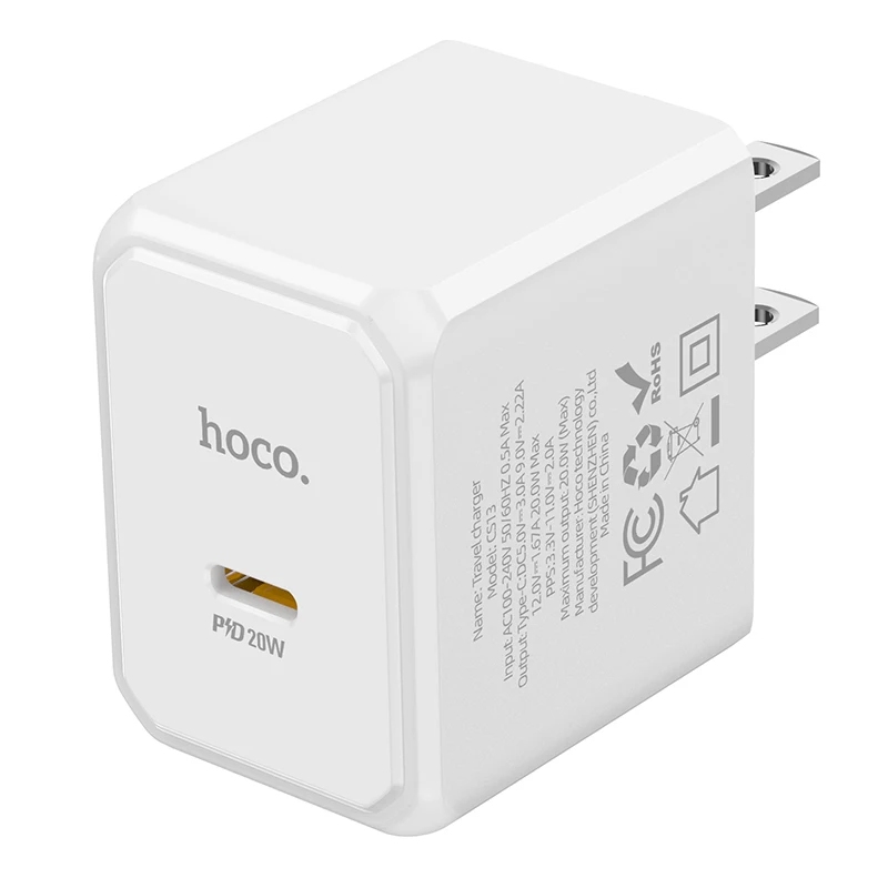 Hoco CS13A Ocean single port PD20W charger(EU) white
