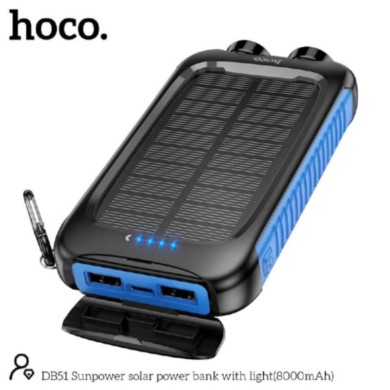 Hoco DB51 Sunpower solar power bank with light(8000mAh) black
