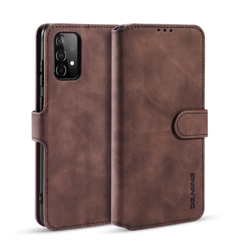 Husa Extra SAMSUNG A52 5G / 4G DG.MING Retro Oil Side Horizontal Carte Piele (coffee)