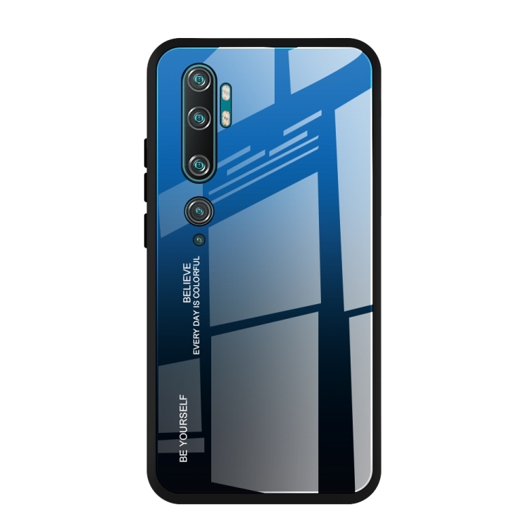 Husa p/u Xiaomi Mi Note 10 Gradient Color Glass (Blue)