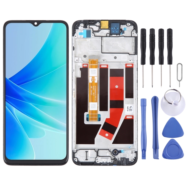 LCD OPPO A57 / A57s / A77 BLACK WITH FRAME AAA