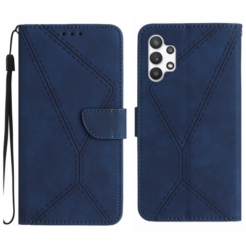 Samsung A32 5G Stitching Embossed Piele Husa (Blue)