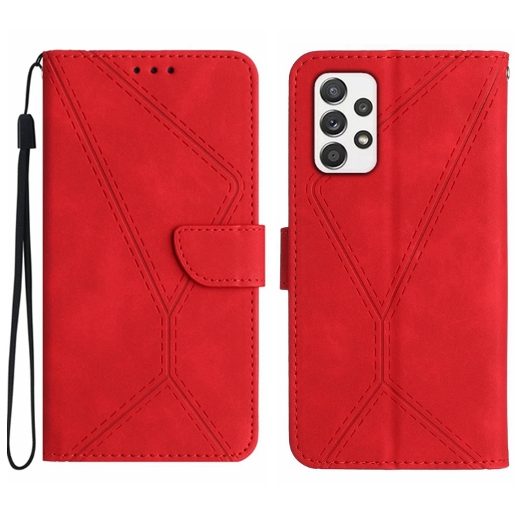 Samsung Galaxy A52 / A52s Stitching Embossed Piele Phone Husa (Red)