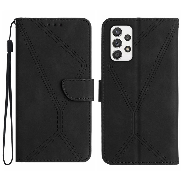 Samsung Galaxy A52 / A52s Stitching Embossed Piele Phone Husa (Black)