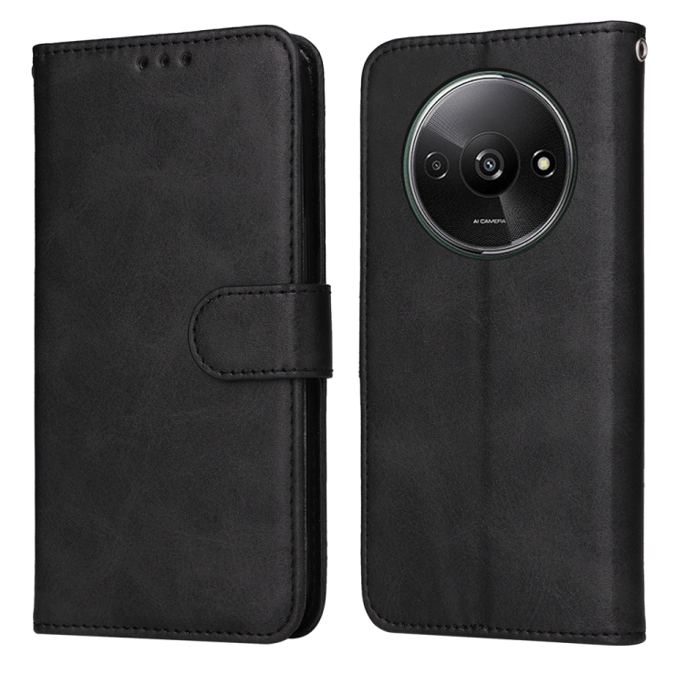 Xiaomi Redmi A3 Classic Calf Texture Carte Leather Phone Husa(Black)
