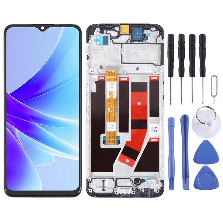 LCD OPPO A57 / A57s / A77 BLACK WITH FRAME AAA
