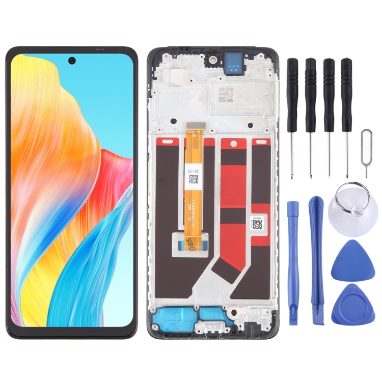 LCD OPPO A58 4G BLACK WITH FRAME AAA