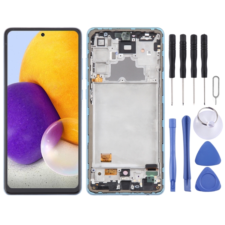 LCD SAMSUNG A72 (4G) / A725 / A72 (5G) / A726 BLUE WITH FRAME OLED