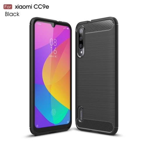 Brushed Texture Carbon Fiber TPU Case for Xiaomi Mi CC9e / Xiaomi A3(Black)