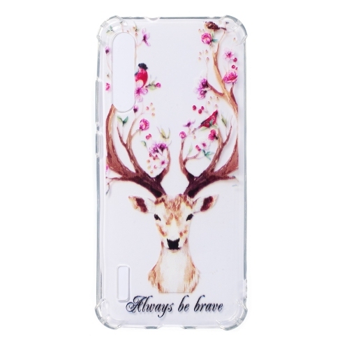 p/u Xiaomi Mi A3 Oil Embossed Pattern Anti-Drop Extra Husa(Letter Deer)