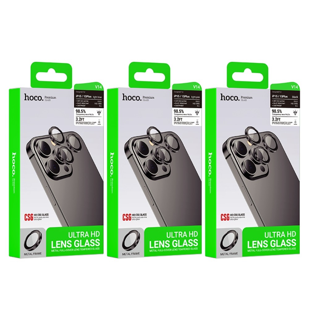 Hoco Crystal clear HD 3D metal frame lens glass iP17 Air(V14) black