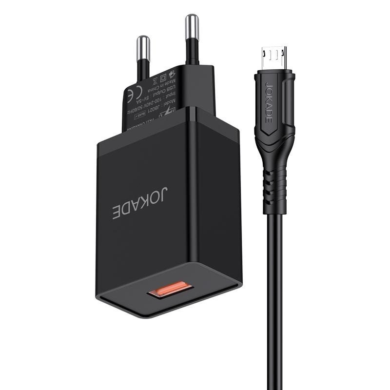 Jokade JB048 MIGAO Series Single Port Smart Charger Set (European Standard) Lightning Black
