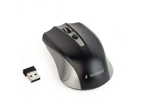 'Wireless Mouse Gembird MUSW-4B-04-GB Optical 800-1600 dpi 4 buttons, Ambidextrous, 2xAAA, Grey/Blac
