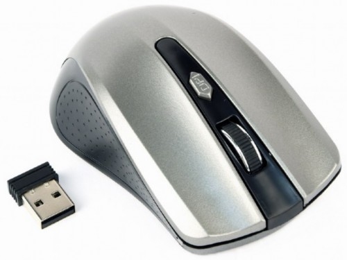 Wireless Mouse Gembird MUSW-4B-04-BG Optical 800-1600 dpi 4 buttons, Ambidextrous, 2xAAA, Black/Grey