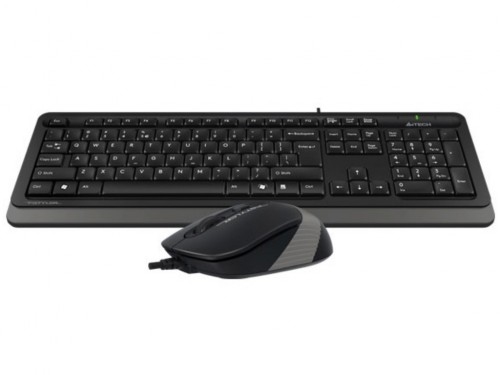 'Keyboard & Mouse A4Tech F1010, Laser Engraving, Splash Proof, 1600 dpi, 4 buttons, Black/Grey, USB