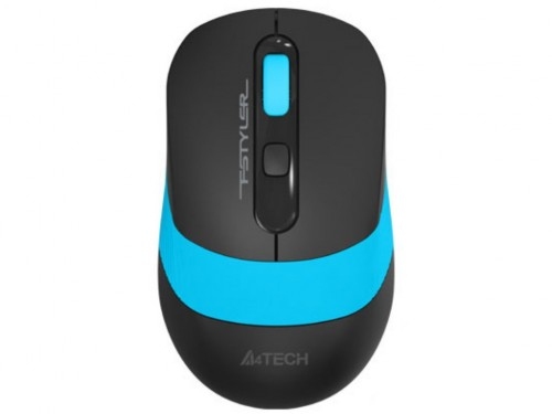 Wireless Mouse A4Tech FG10, Optical, 1000-2000 dpi, 4 buttons, Ambidextrous, 1xAA, Black/Blue, USB
