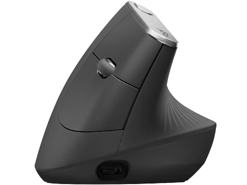 Wireless Mouse Logitech MX Vertical, Optical, 400-4000 dpi, 6 buttons, Bluetooth+2.4GHz, Rech.,Black