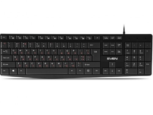 'Keyboard SVEN KB-S305, Low profile keys, FN Keys, Splash proof, Black, USB.
