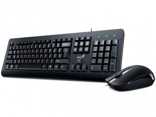 'Keyboard & Mouse Genius KM-160, Spill resistant, Laser Engraving, Black, USB.