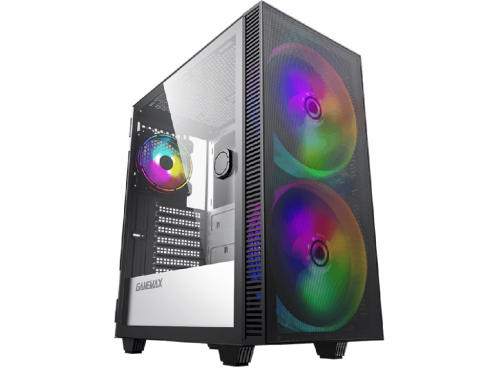 'Case ATX GAMEMAX Aero, w/o PSU, 2x200mm & 1x120mm ARGB fans, PWM+ARGB Controller, 2xUSB 3.0, TG, RC