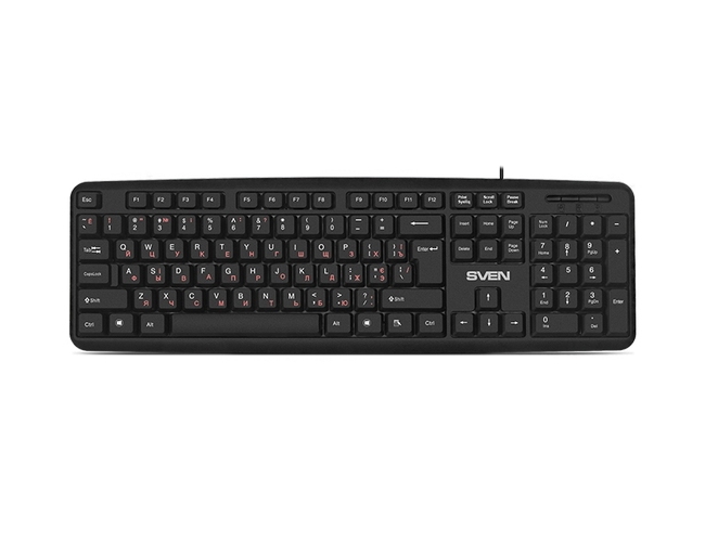 'Keyboard SVEN KB-S230, Splash proof, Black, USB