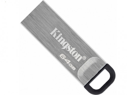 64GB USB3.2 Flash Drive Kingston DataTraveler Kyson, Silver, Metal Case, Key Ring (DTKN/64GB)