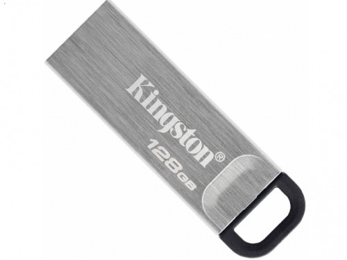 128GB USB3.2 Flash Drive Kingston DataTraveler Kyson, Silver, Metal Case, Key Ring (DTKN/128GB)