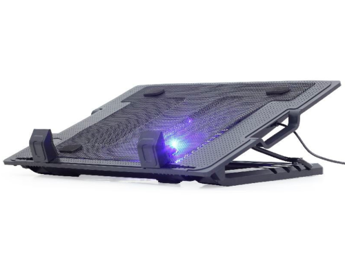 Notebook Cooling Pad Gembird NBS-1F17T-01, up to 17'', 1x150 mm fan, Adjustable angle, LED light