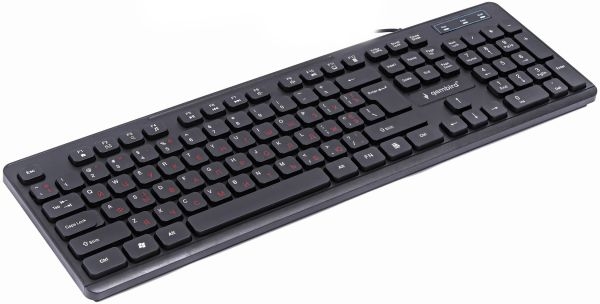 'Keyboard Gembird KB-MCH-04, Slimline, Silent, 12 FN keys, Chocolate type, Black, USB.