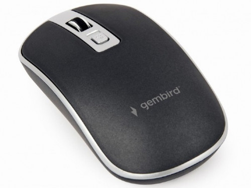 Wireless Mouse Gembird MUSW-4B-06-BS  800-1600 dpi, 4 buttons, Ambidextrous, 1xAA, Black/Silver