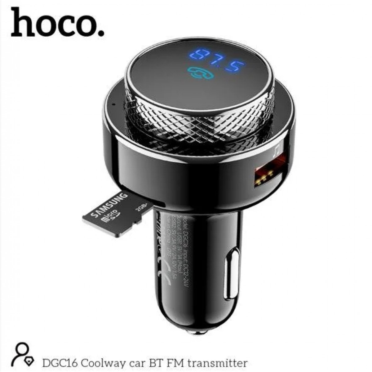 Hoco DGC16 Coolway car BT FM transmitter black