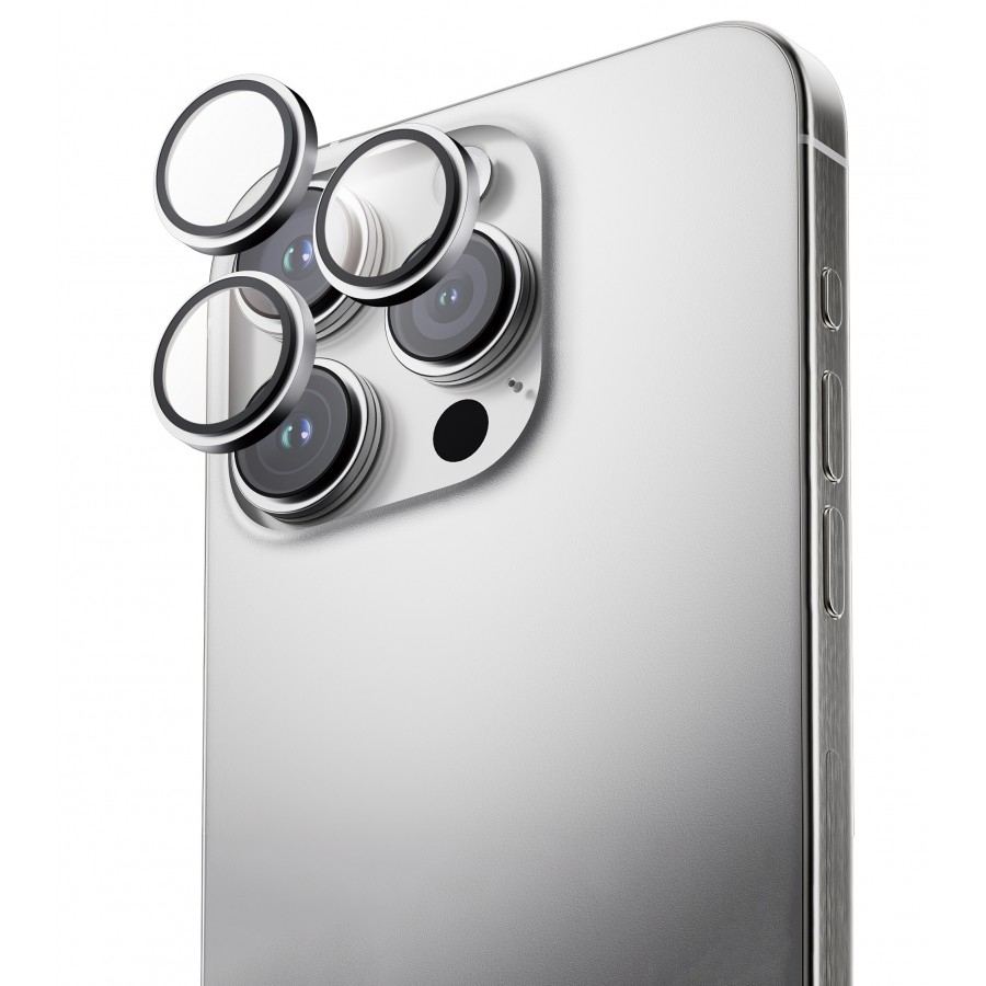 Защитное стекло Camera Metal iPhone 16 Pro/16 Pro Max clear
