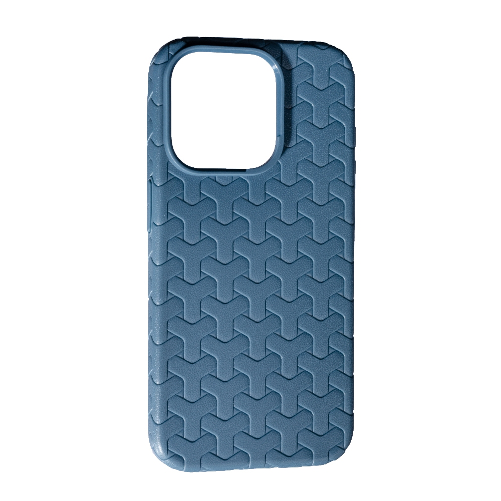 Накладка LEATHER CASE Weaving Iphone 15 Pro Max , Navy Blue