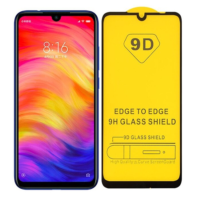 Защитное стекло 9D Xiaomi Redmi Note 7 black тех упаковка
