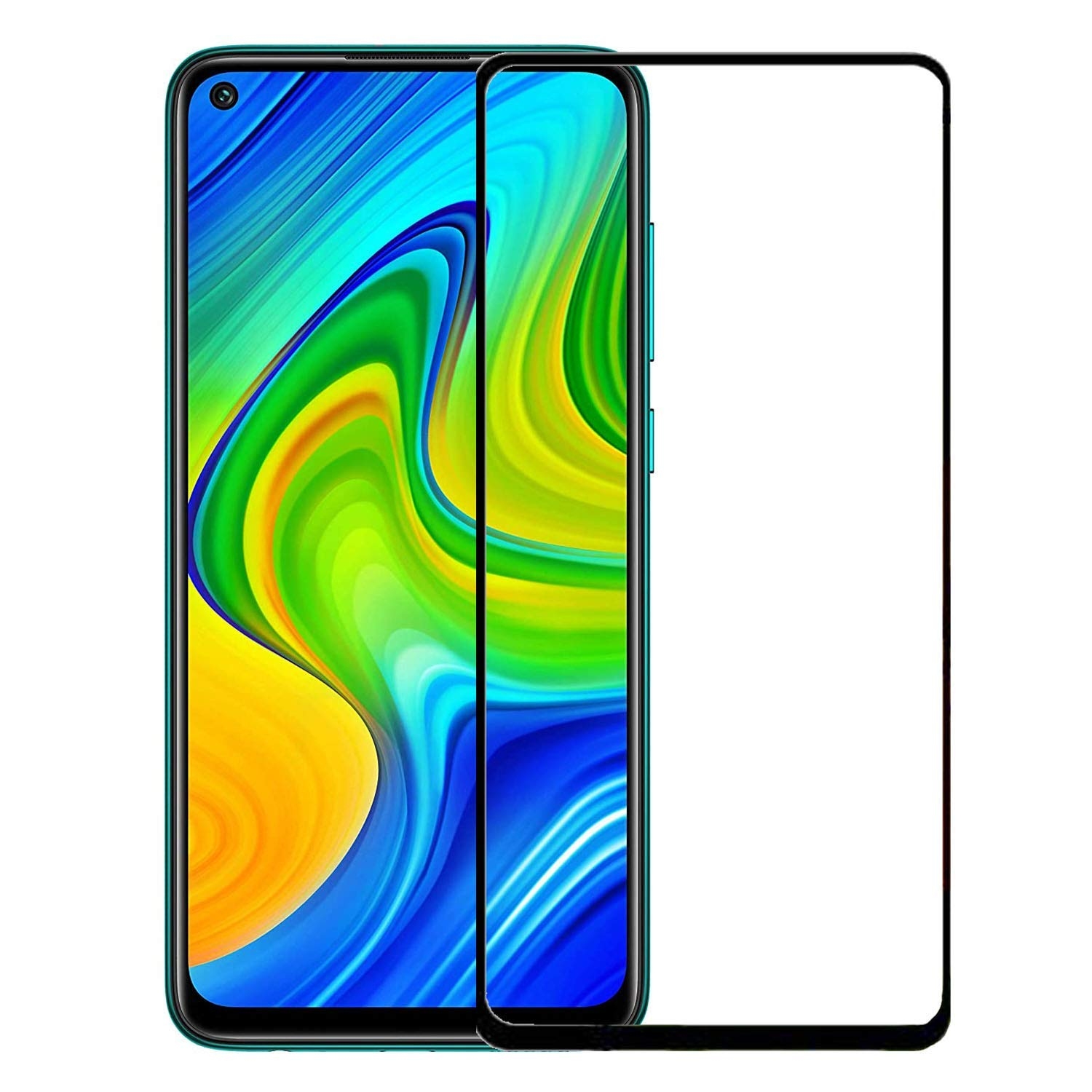 Full screen HD tempered glass set for Redmi Note 9 (G9) black