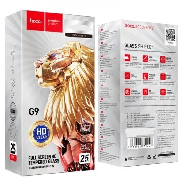 Full screen HD tempered glass set for Samsung A14 (G9) black