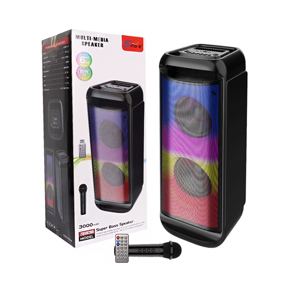 Sing-e ZQS6288 RGB Party Dual Speaker 6,5 inch 30W Black