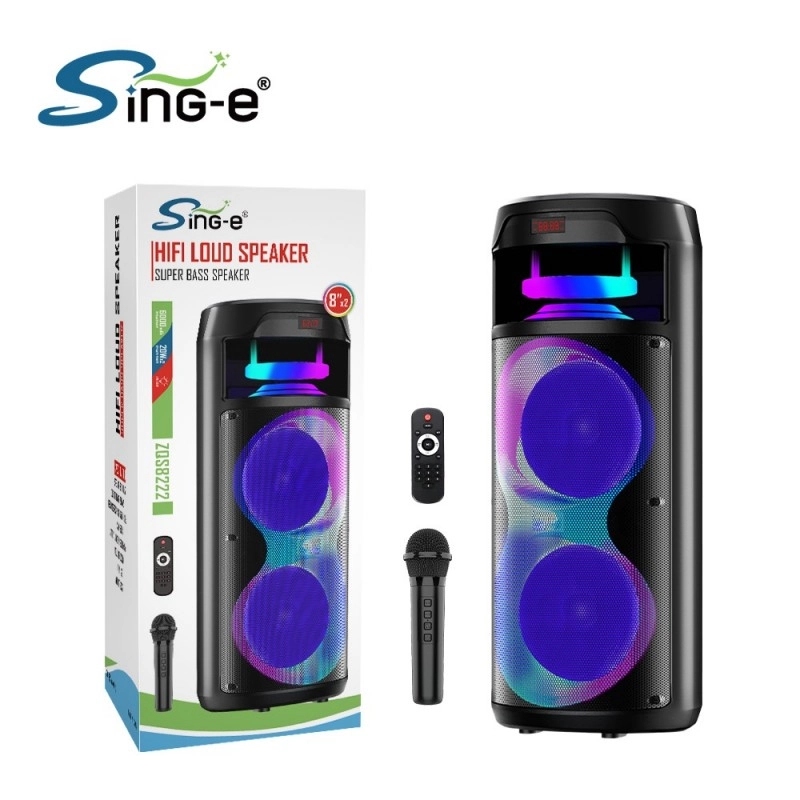 Sing-e ZQS8222 RGB Party Dual Speaker 8 inch 40W Black