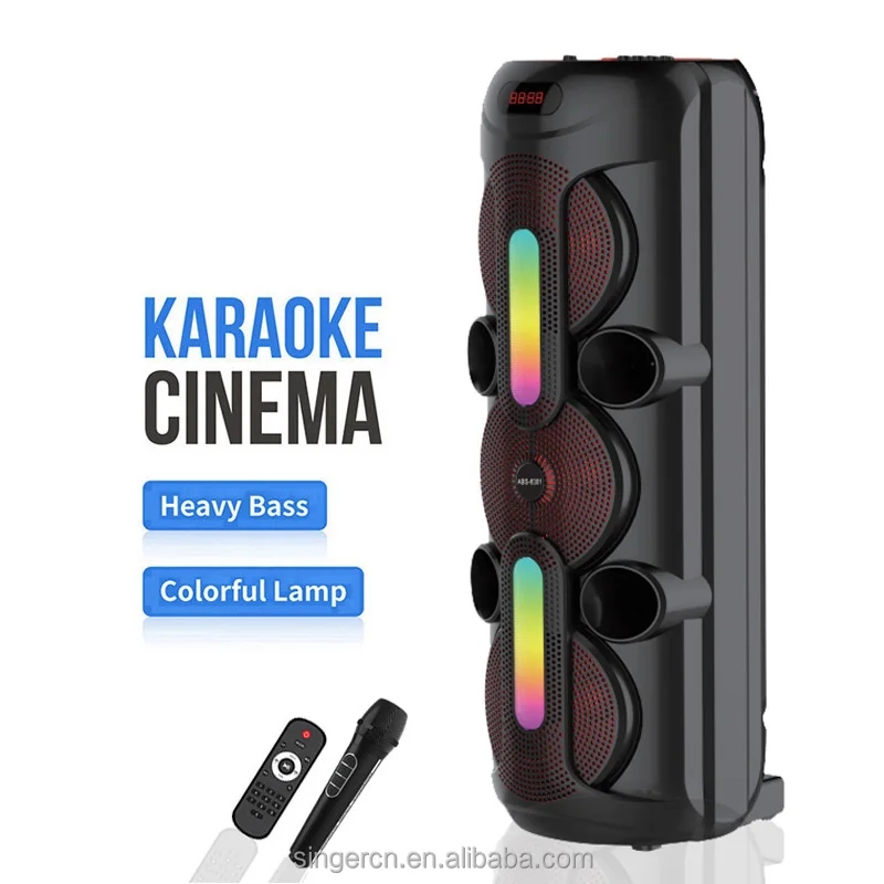 Sing-e ABS-8301 RGB Party Triple Speaker 8 inch 120W Black