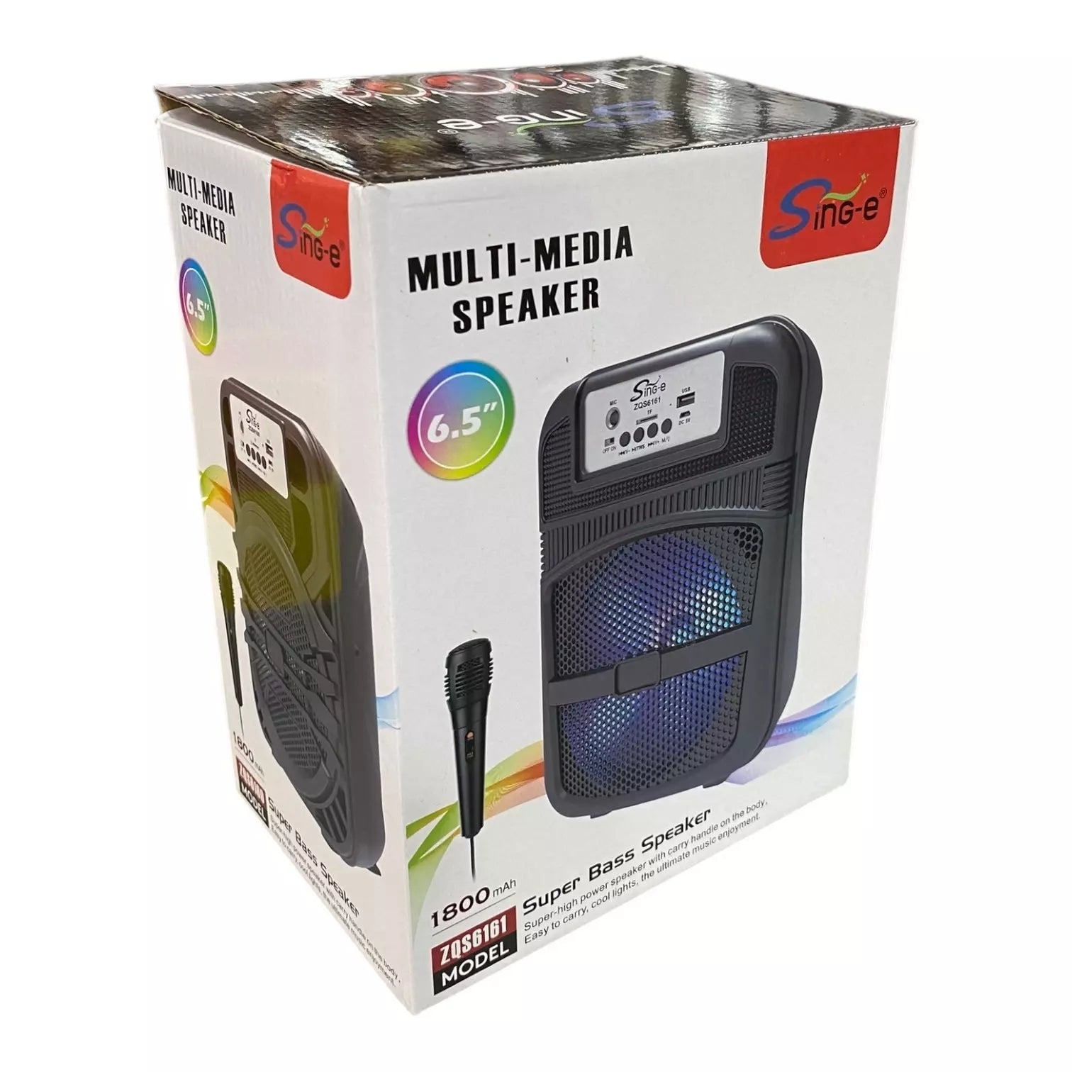 Sing-e ZQS6161 RGB Party Single Speaker 6 inch 12W Black