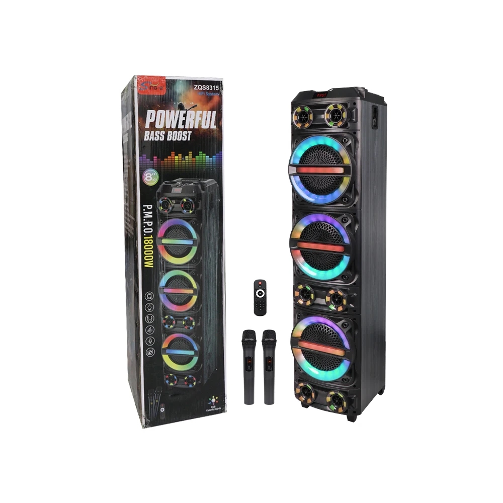 Sing-e ZQS8315 RGB Party Triple Speaker 8 inch 60W Black