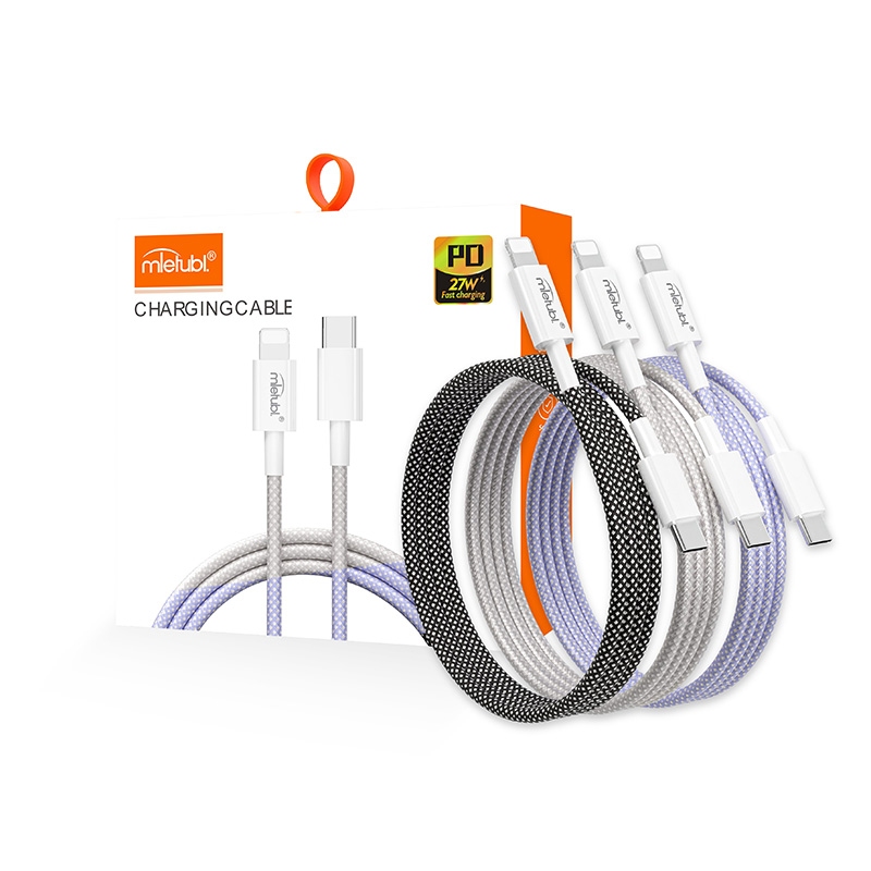 Mietubl Cable 1M Type-C-Lightning MTB-PD27W DCTLPD05 MACARON COLOR DATA CABLE Black