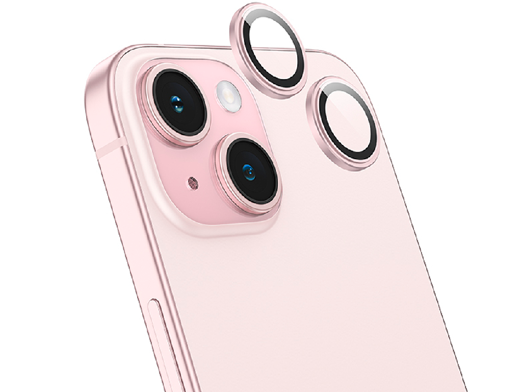 Защитное стекло Camera Metal iPhone 15/15 Plus Pink
