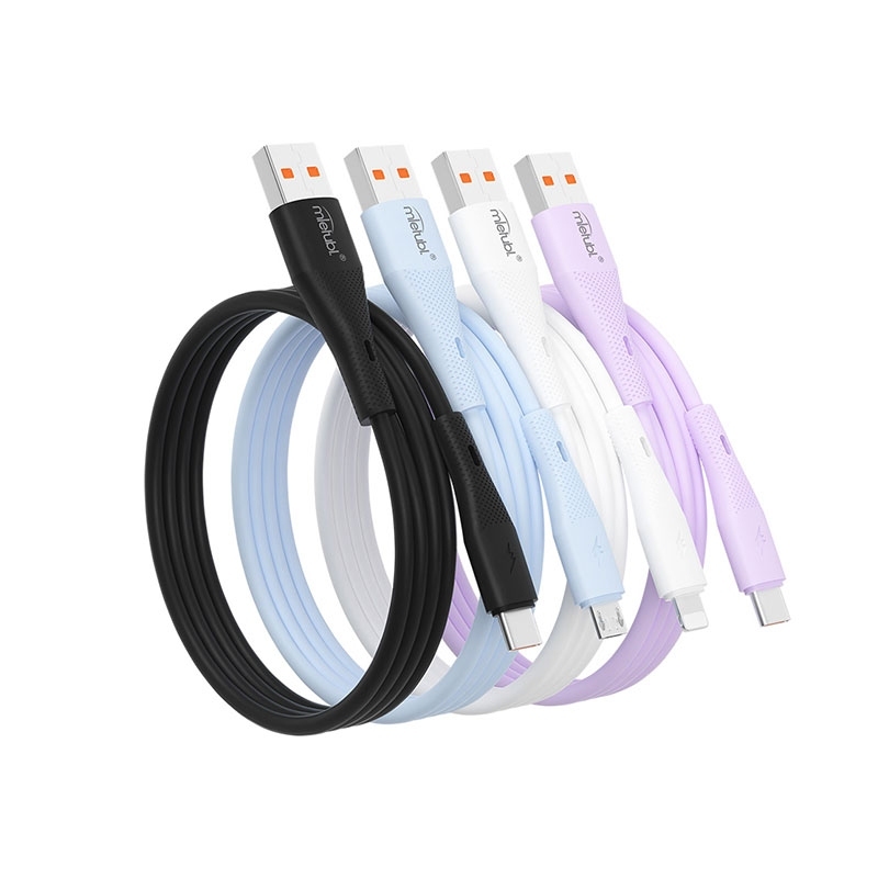 Mietubl Cable 1M Usb-Lightning MTB-DCULF08 liquid silicone fast charging Black