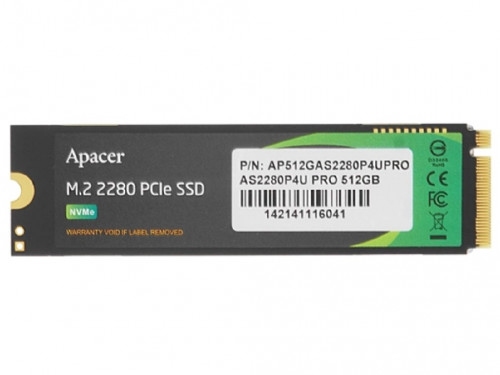 '.M.2 NVMe SSD 1.0TB  Apacer AS2280P4U [PCIe 3.0 x4, R/W:3500/3000MB/s, 670/670K IOPS, 760TB, 3D TLC