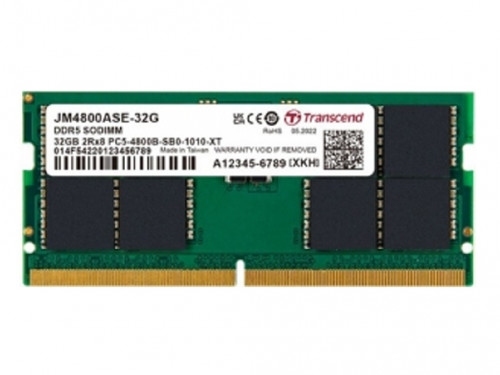 32GB DDR5-4800MHz SODIMM  Transcend JetRam, PC5-38400U, 2Rx8, CL40, 1.1V