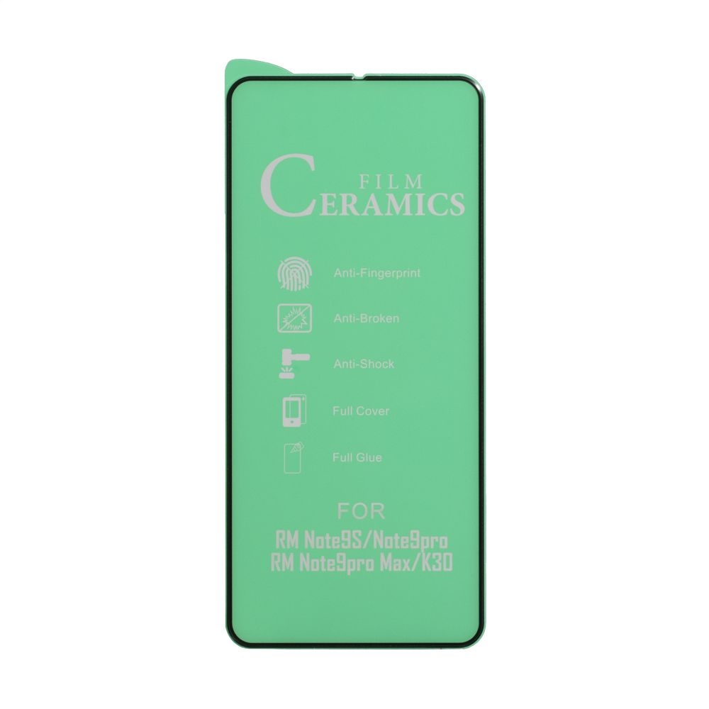 Защитное стекло Film Ceramic for Xiaomi Redmi Note 9s / Pro / K30 без упаковки (Чёрный)